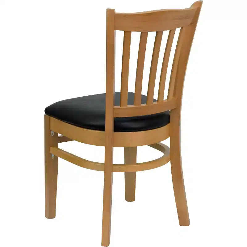 Vertical Slat Back Wooden Restaurant Chair