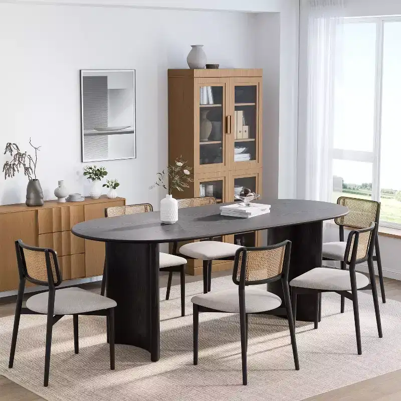 PexFix Haiden Oval 67x33.5 Dining Table Solid Wood Kitchen Tables