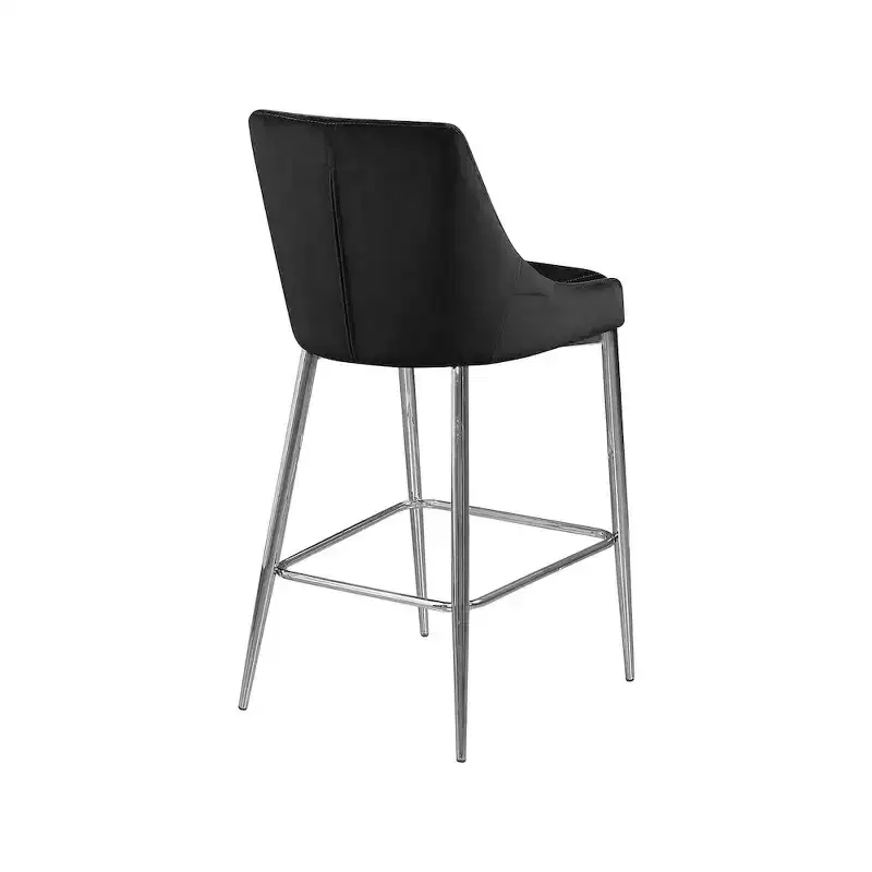 Meridian Furniture,Karina Black Velvet Stool, Set of 2