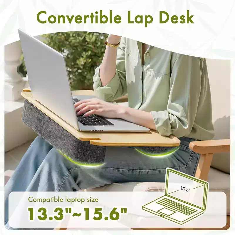 22 Inch Adjustable Bamboo Standing Desk Converter