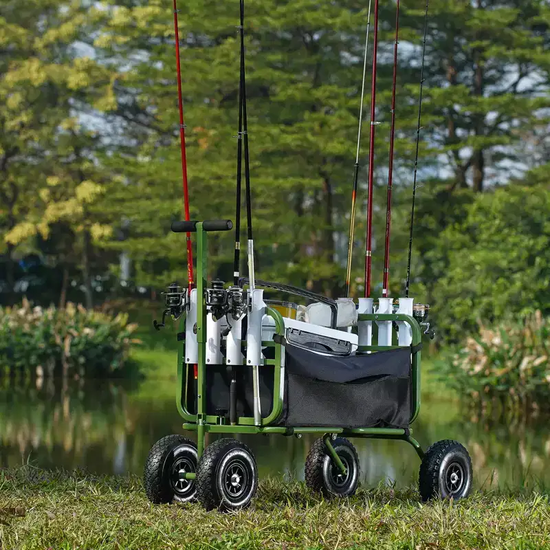 VEVOR Beach Fishing Cart, 300 lbs Load Capacity, Foldable Fish and Marine Cart with Four 11 Big Wheels Rubber Balloon Tires