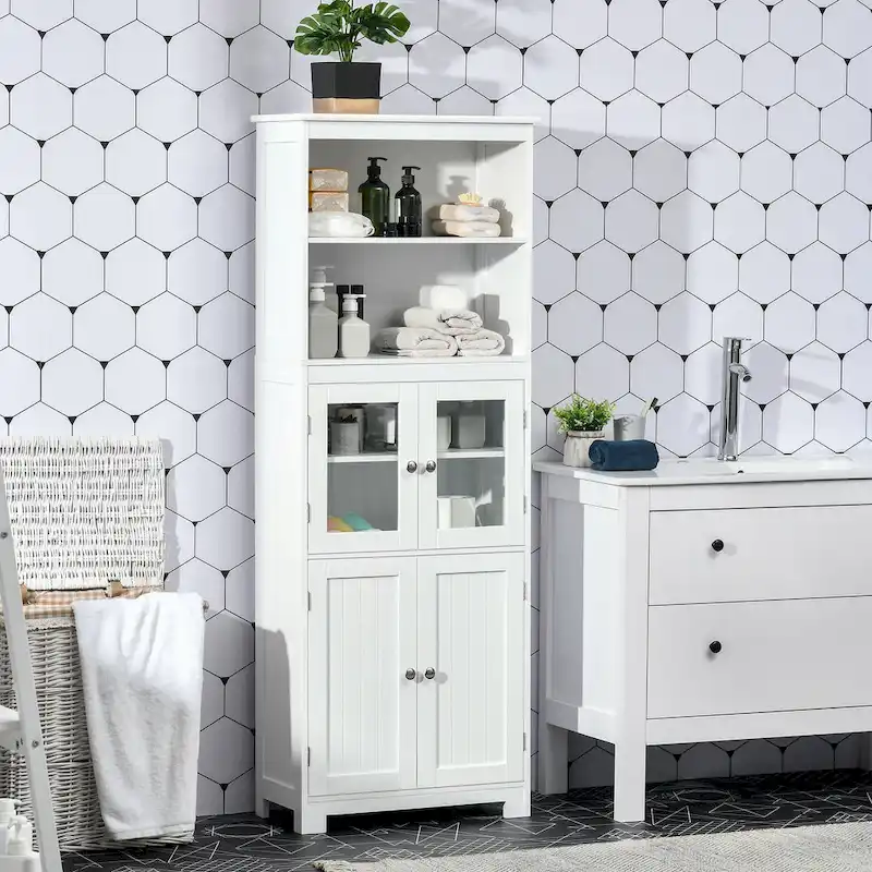 HOMCOM 63 Buffet with Hutch, Kitchen Pantry, Freestanding Storage Cabinet