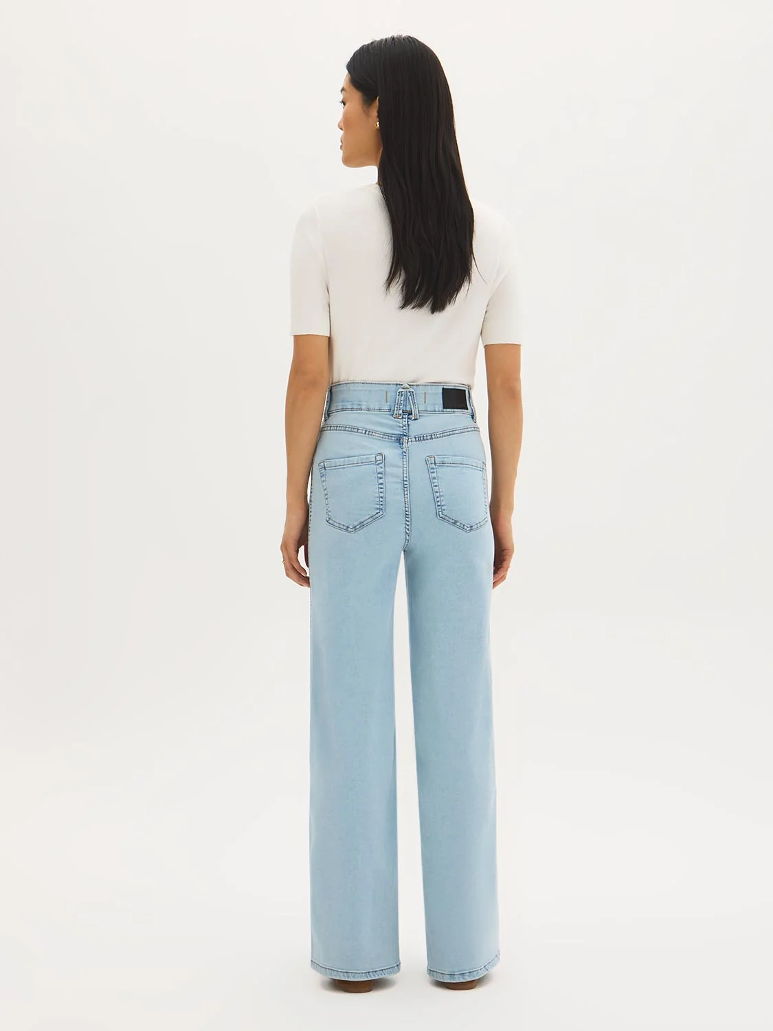 Cotton-Blend Wide-Leg Jeans