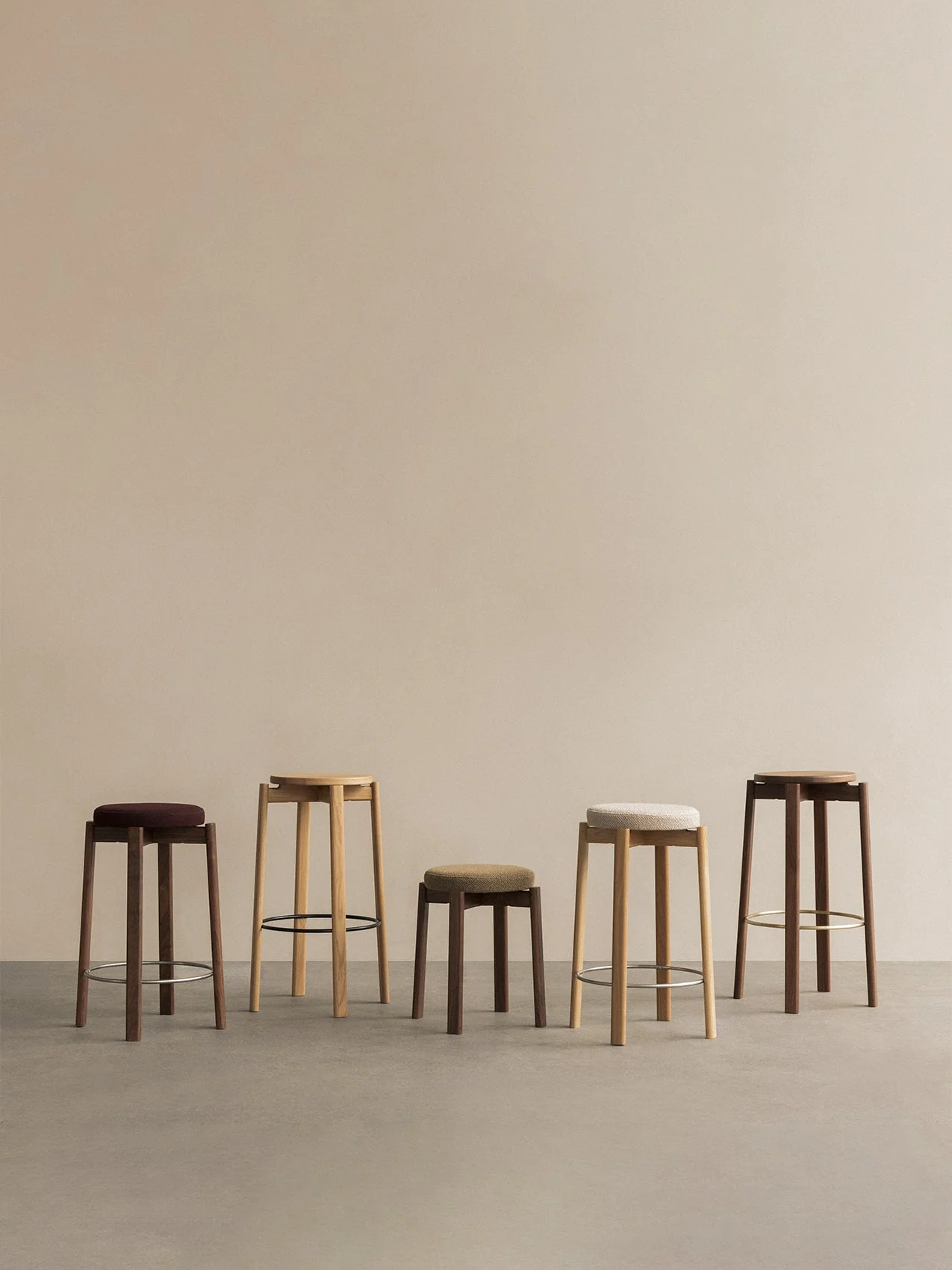 Scandinavian Oak Stool with Stackable Flatpack Design for Living Room & Bedroom