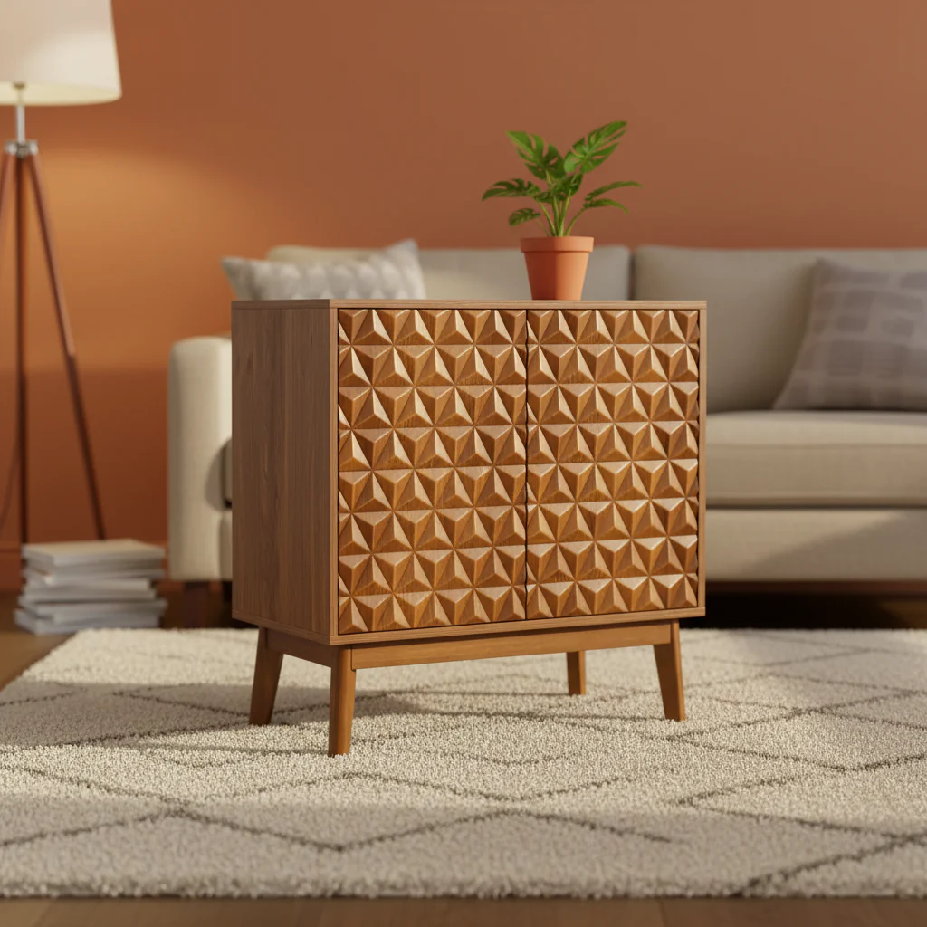 30 Tall 2-Door Accent Cabinet with Adjustable Shelves - Walnut