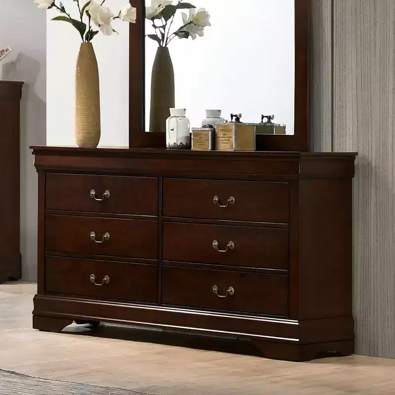 Sliver 6-Drawer Dresser, Cherry