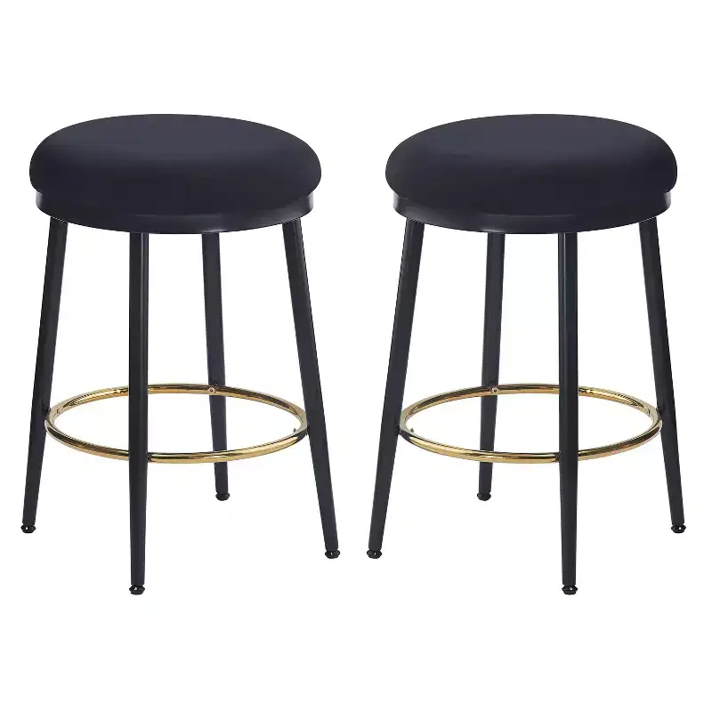 Christopher Knight Home Altrium 24.75 Modern Upholstered Iron Frame Counter Stools with Footrest