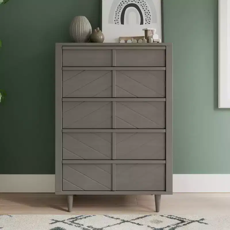 5 Drawer Chest for Nursery or Bedroom, Anti-Tip Kit Included to Prevent Tipping, Non-Toxic, Baby Safe Finish