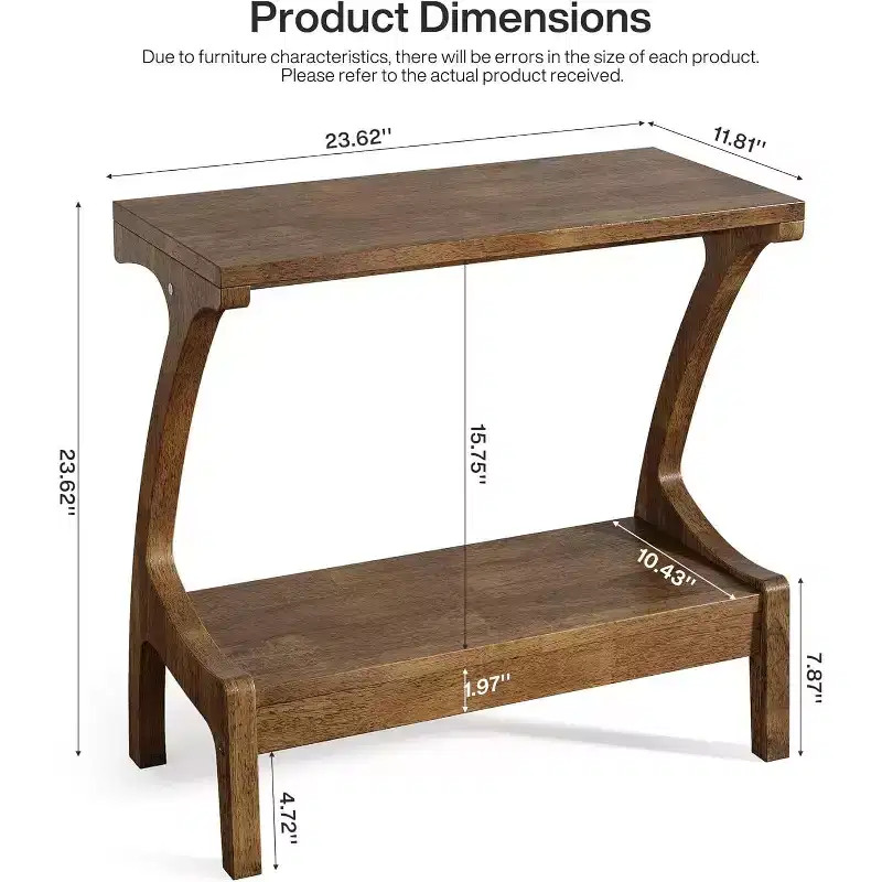 2-Tier Storage Shelf End Table