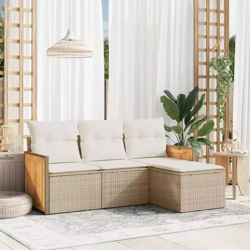 vidaXL Modern Garden Sofa Set with Cushions in Various Colors