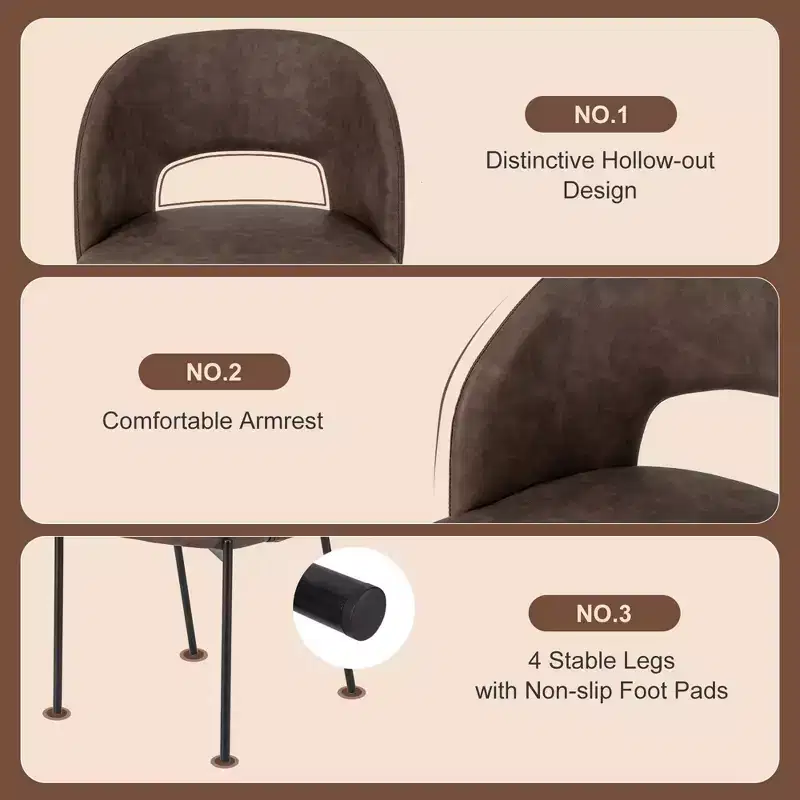 Costway Dining Chair Set of 2/4 with High-density Sponge Cushion Sturdy X-shaped Frame
