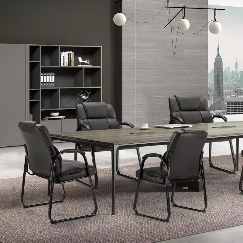 MAYEERTY Waiting Room Chairs 1P Big and Tall PU Leather Office Desk Guest Chair with Padded Arms for Elderly Home Reception Area Conference Room