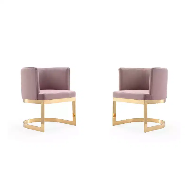 Set of 2 Aura Velvet Dining Chairs - Manhattan Comfort
