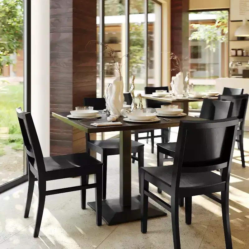 Commercial Grade Solid Beechwood Dining Chairs Set of 2 Curved Backrest 500 lbs