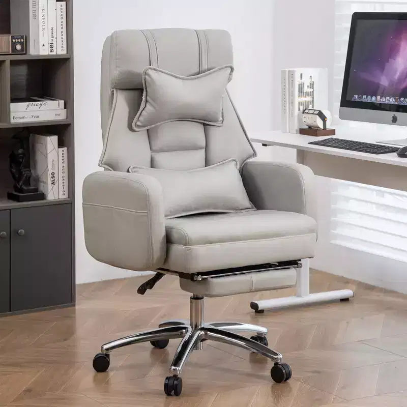 360° Swivel Ergonomic Recliner Office Chair with Footrest, Headrest & Lumbar Pillow, 400 lbs