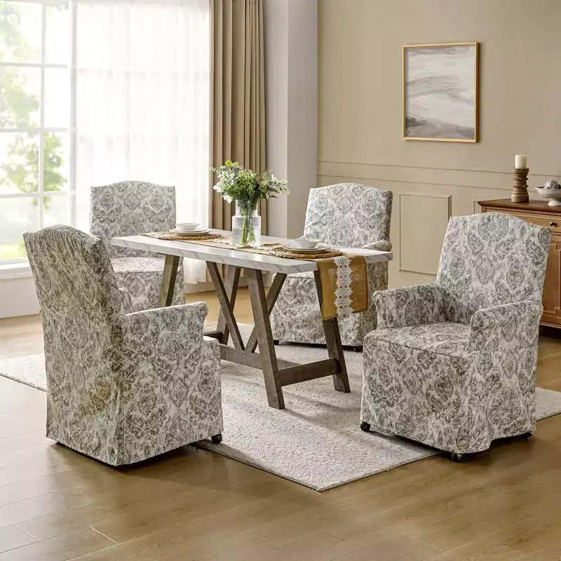 Arnold dining chair Set of 4 roll arms|ARTFUL LIVING DESIGN