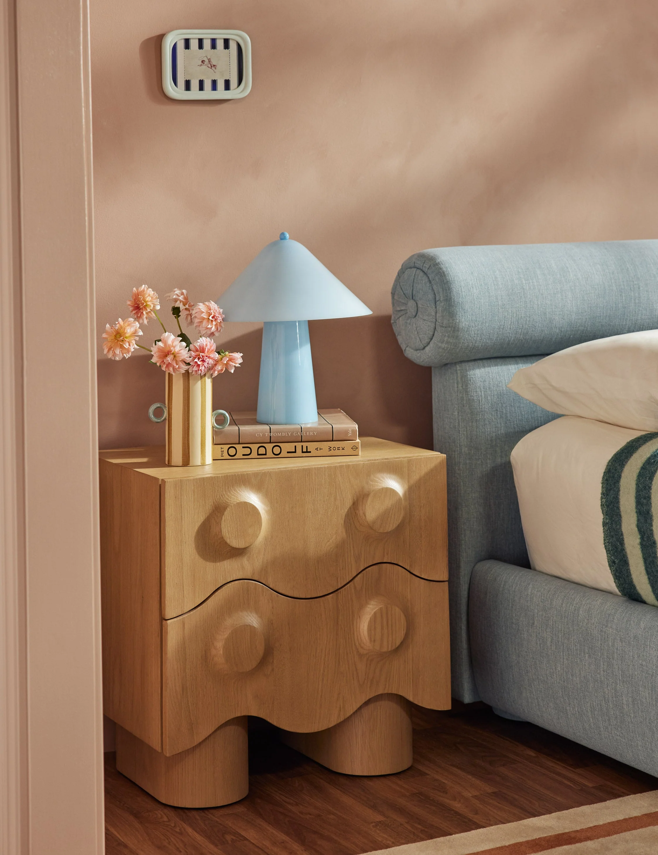 Nightstand - Our nightstand brings sculptural detail to your bedside