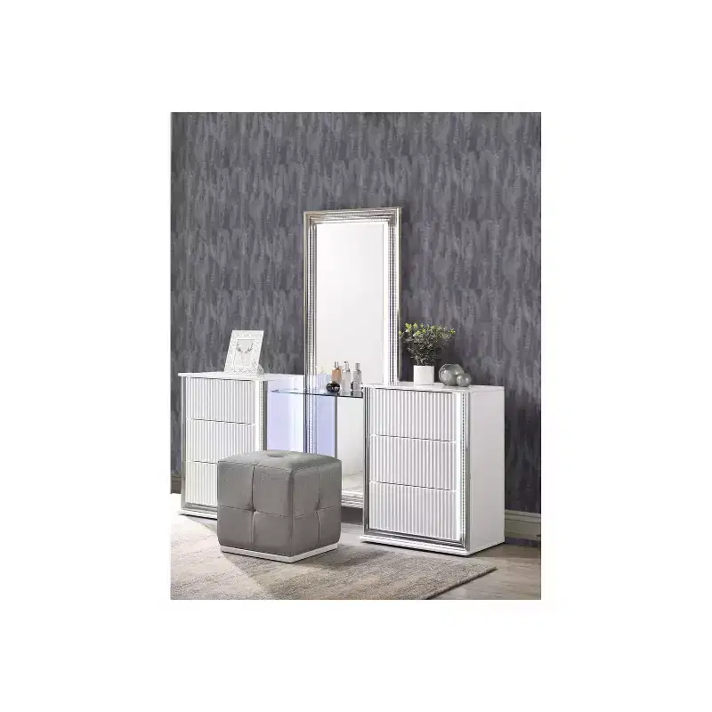 HomeStock 19.69 in.H MDF Vertical Dressers with 14 - Drawers in Gray Finish