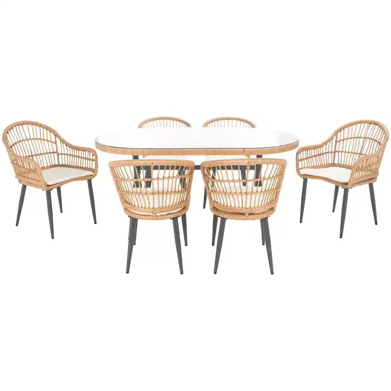 Genser 7 Piece Dining Set - Indoor/Outdoor - PAT9011 - Safavieh