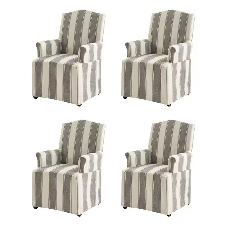Arnold dining chair Set of 4 roll arms|ARTFUL LIVING DESIGN
