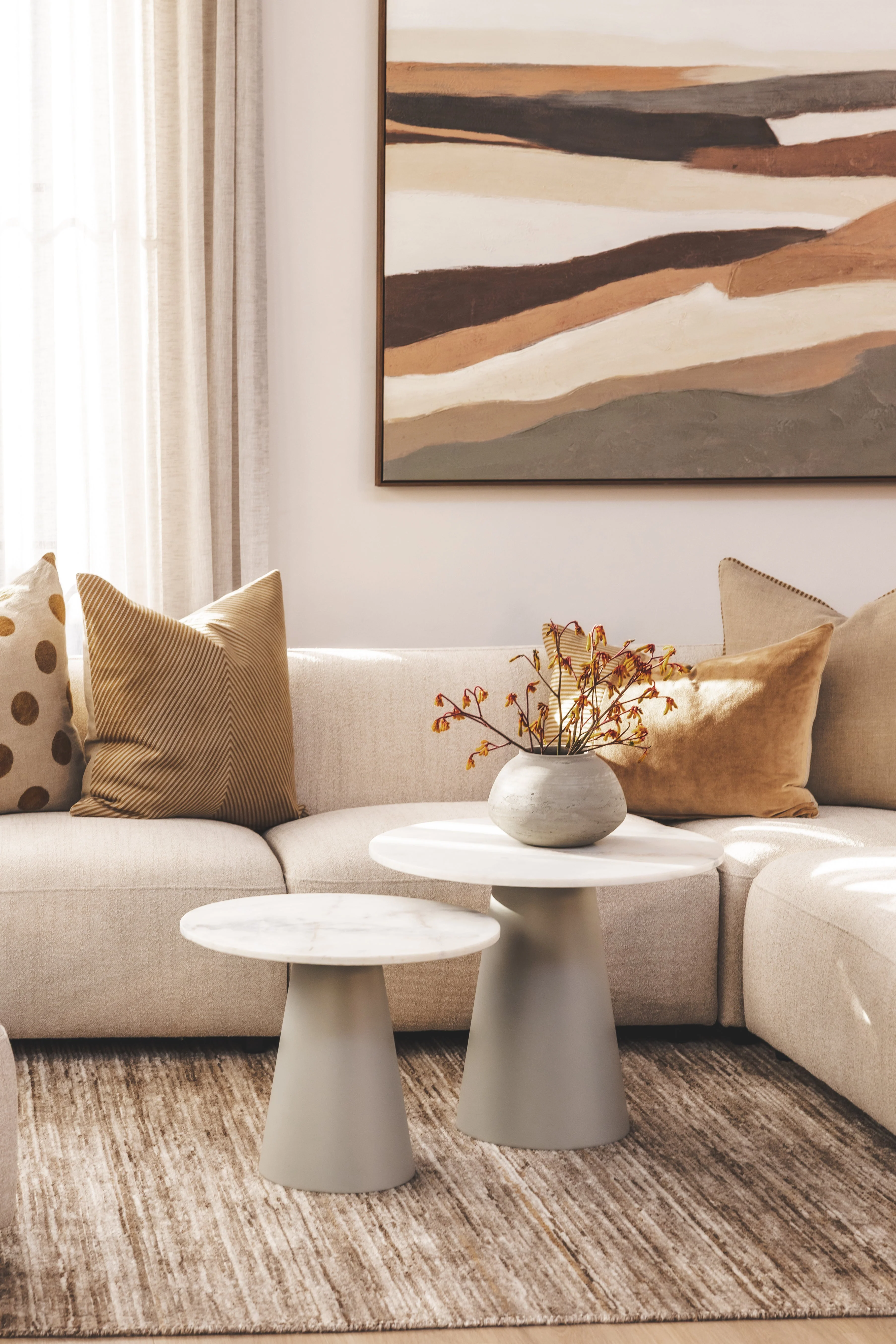 Modern Marble Side Table for Living Room