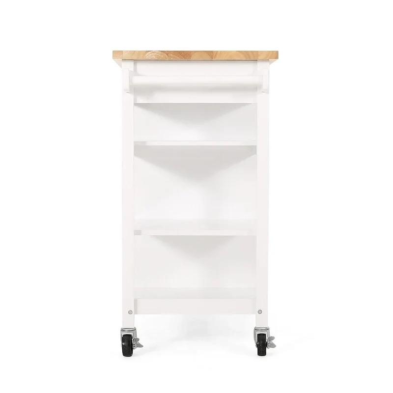 Modern Wooden Kitchen Cart with Wheels Drawer and Cabinet by Christopher Knight Home
