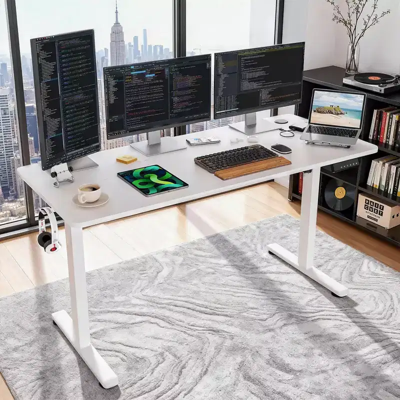 MAYEERTY Home Office Electric Standing Desk, Adjustable Height Sit Stand Desk with Splice Board