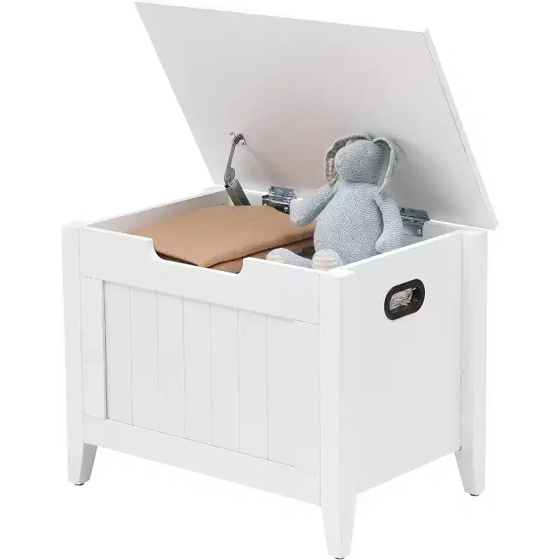 COZONY Wooden Shoe Bench with Turnover-Top Lid, Padded Seat Storage Chest for Entryway