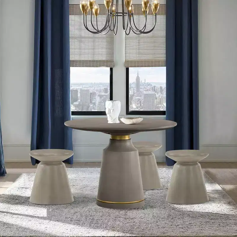 Concrete End Accent Stool Table Gray