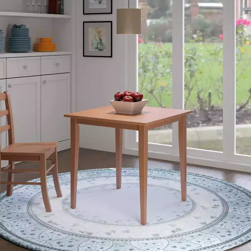 29.53'' Square Dining Table, Light Oak, Shaker Legs, Seats 4