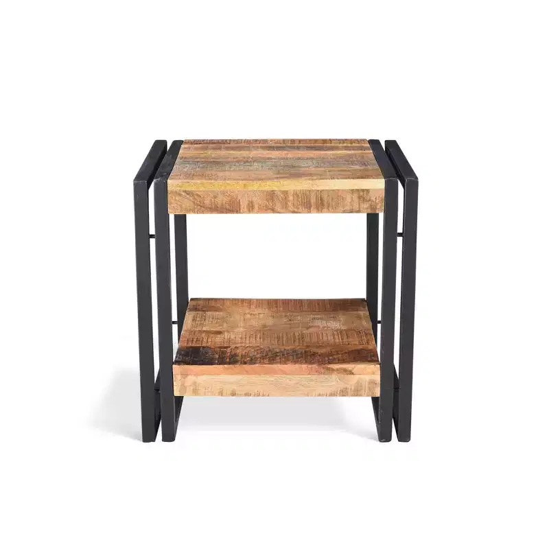 Handcrafted Reclaimed Wood Side Table Natural - Timbergirl