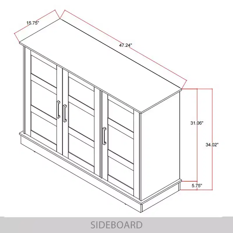 Modern Wood Sideboard Buffet Cabinet with Storage Doors for Dining Room