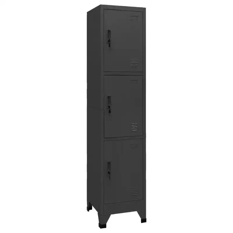 vidaXL Locker Cabinet Anthracite Steel Standard Locks Locker Cabinet