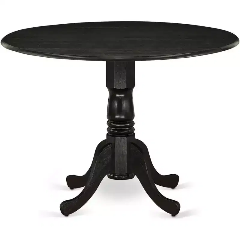 Black / Natural / Walnut Drop-Leaf Dining Table – Seats up to 4