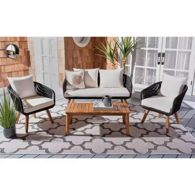 Prester 4 Piece Living Set - Indoor/Outdoor - PAT7073 - Safavieh
