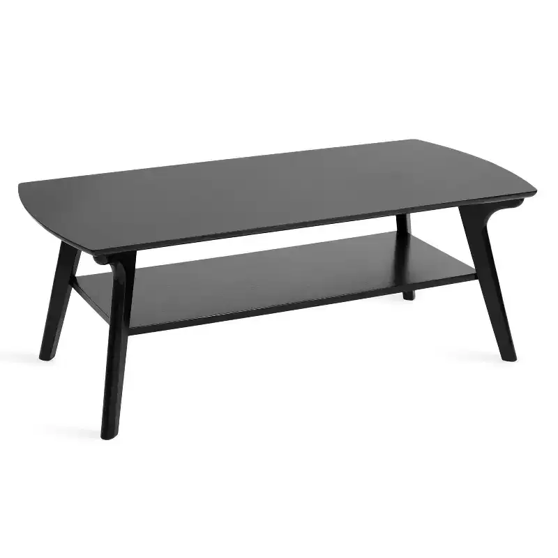 Kate and Laurel Louena Wood Coffee Table, 48x24x18, Black