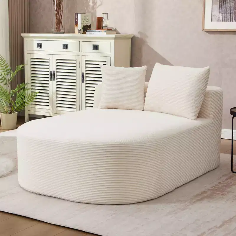 Modern Oversized Boneless Sleeper Sofa Chaise Lounge Chair, Corduroy Upholstered Couch for Living Room, Apartment