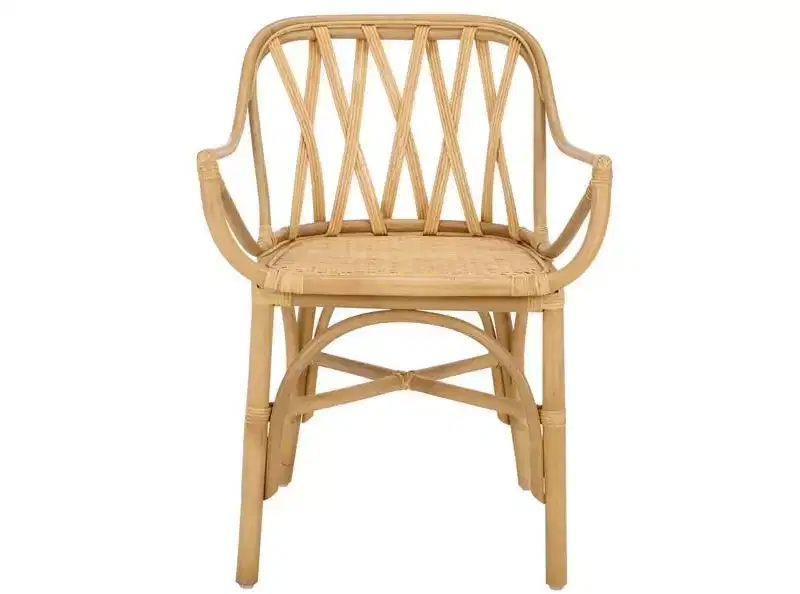 Rattan Arm Chair with White Washed or Natural Finish
