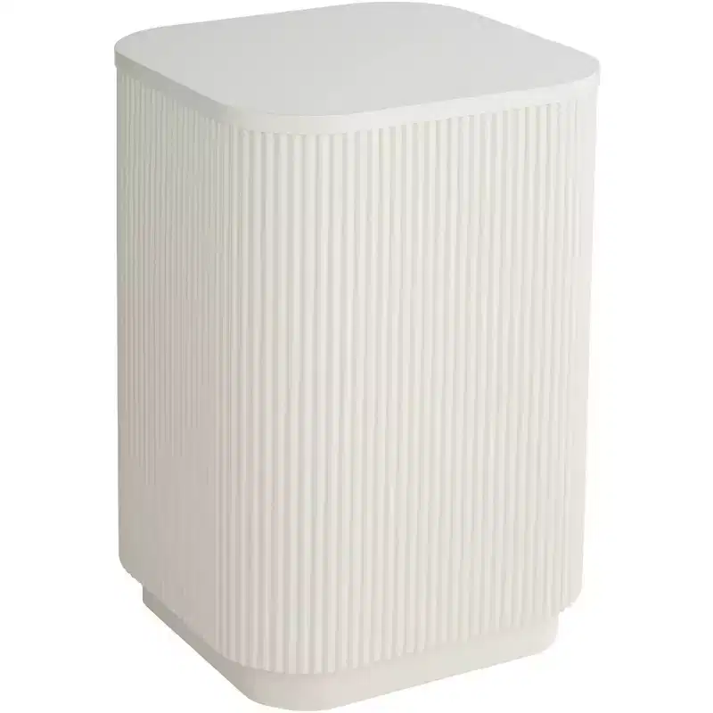 Studio 55D Murphy 16 Wide Modern White Pleated Side Table