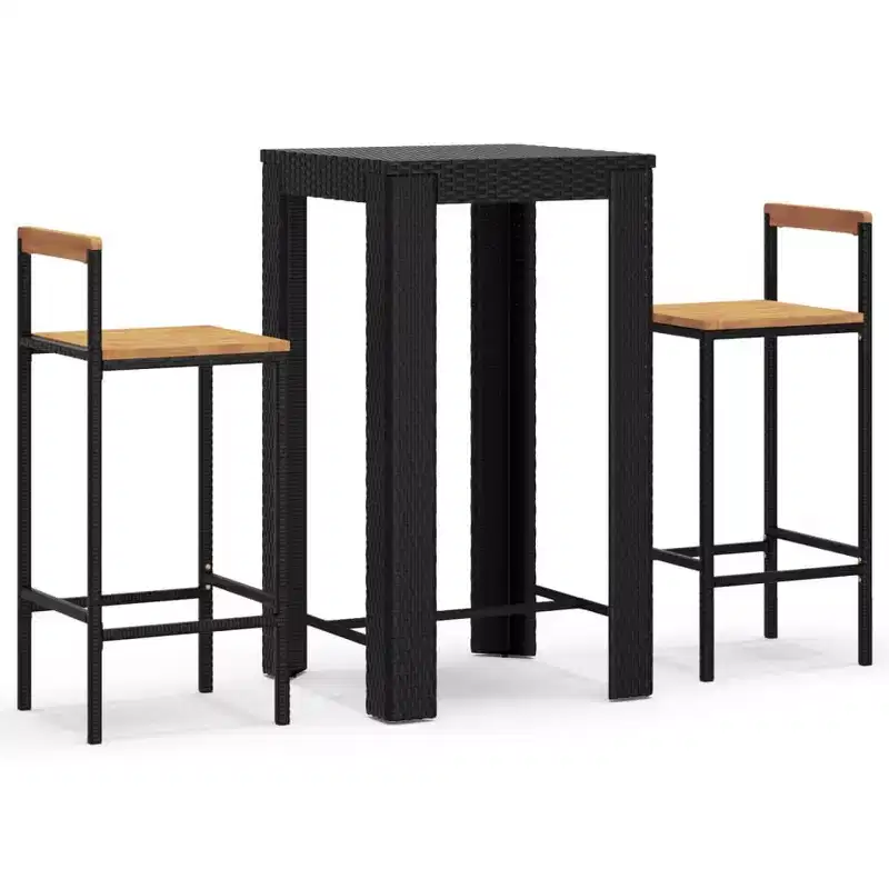 vidaXL Garden Bar Set PE rattan Standard Footrest Garden Bar Set