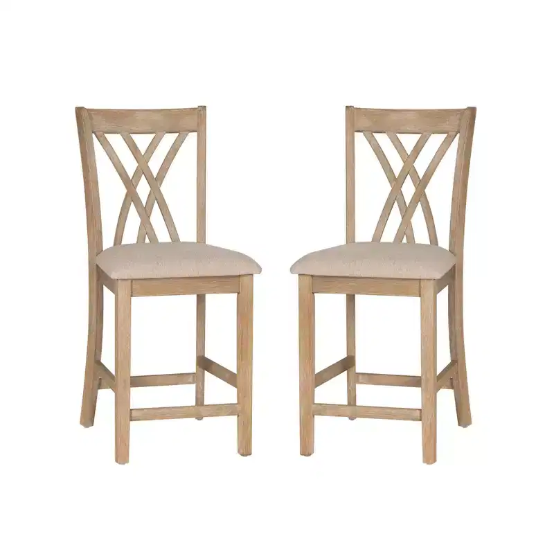 Powell Set of 2 Maggie Counter Height Barstools Natural