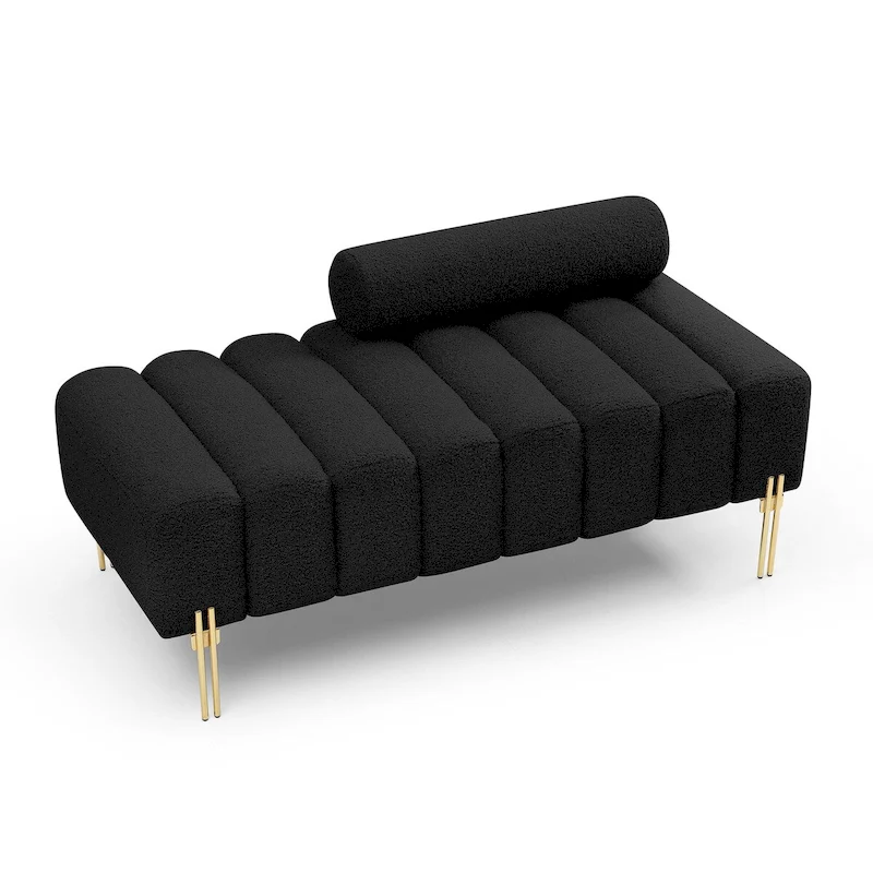 53.2 Width Modern End of Bed Bench Fabric Upholstered 2 Seater Sofa Couch Entryway Ottoman Bench