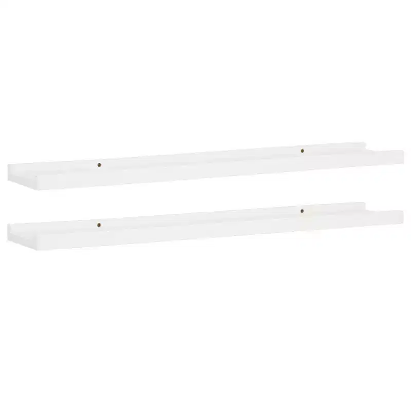 Frame Ledge Shelf Set of 2 White MDF 31.5 in long Wall mounting