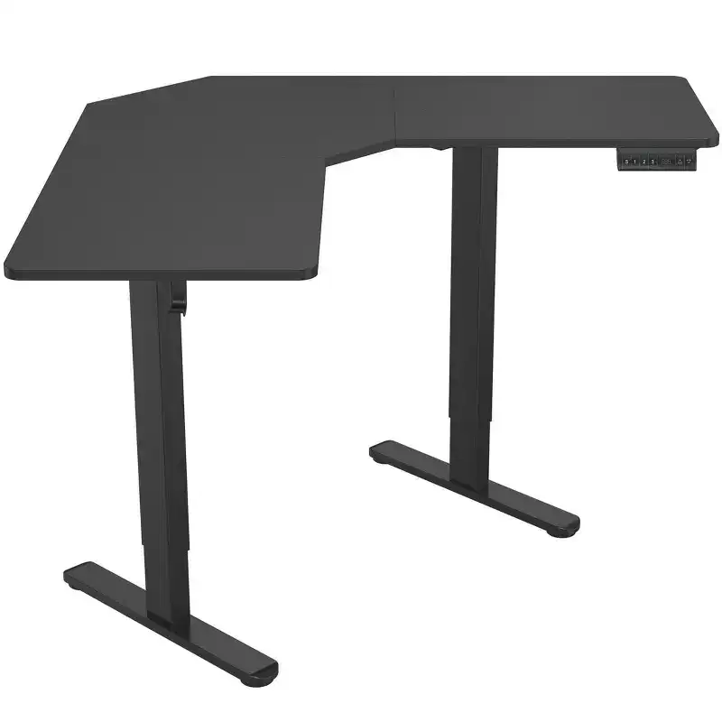 Mount-It! Electric Height Adjustable Desk for Corners, Automatic Standing Desk with Smooth Ergonomic Height Adjustment from 28.3 to 47.2