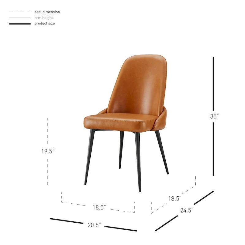 Elodie PU Dining Side Chair, (Set of 2)