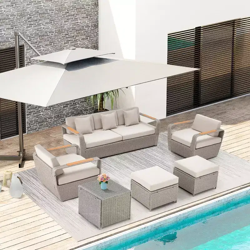 EROMMY 7 - Person Outdoor Seating Group with Cushions