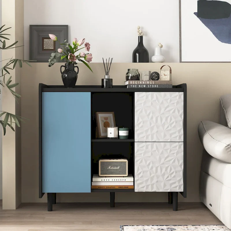 Buffet Cabinet Sideboard with 2 Doors and Adjustable Shelf
