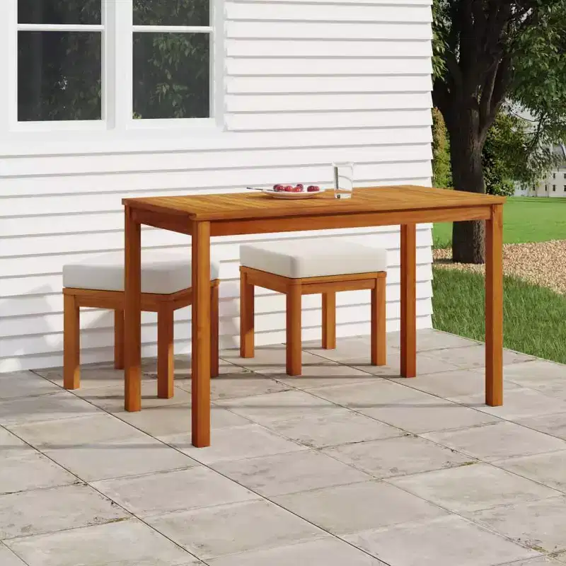 vidaXL Patio Dining Set 3 Piece Outdoor Table and Chair Solid Wood Acacia