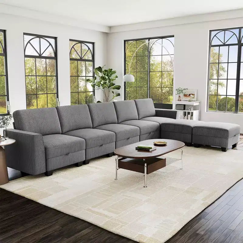 140Sectional Couch for Living Room, Oversized Modular Sectional Sofa, U Shaped Modular Couch with Storage