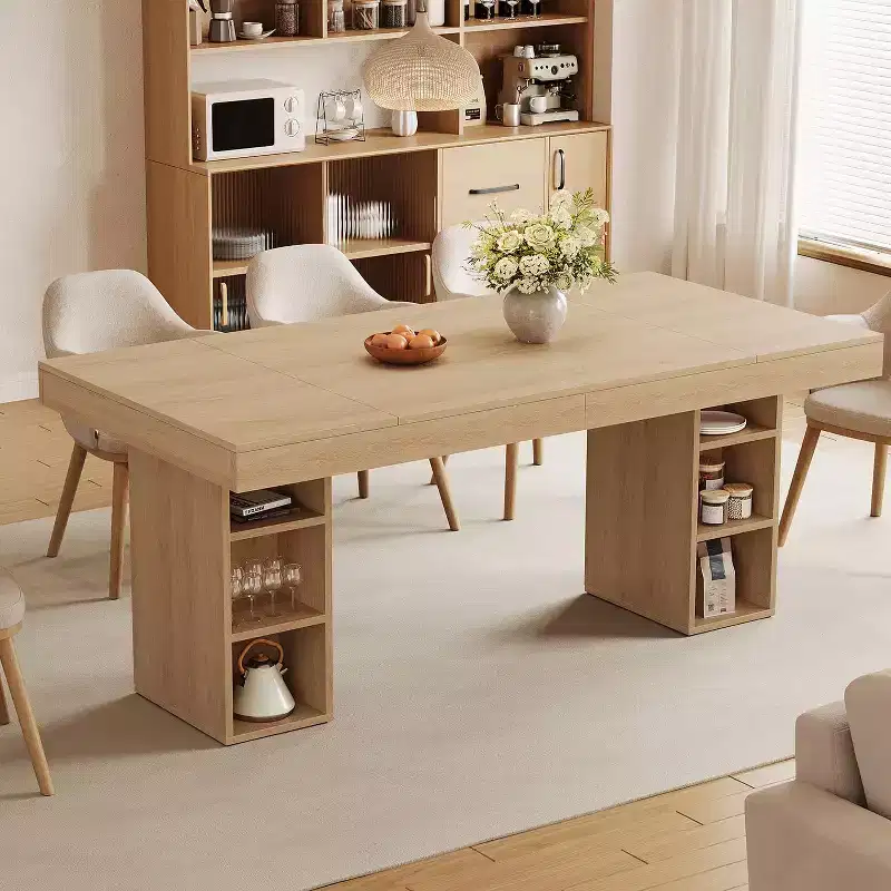 Large Kitchen Island with Dual Side Storage for 4-6 Person, Island Kitchen Table with w/Large Tabletop, Island Table for Kitchen,Dining Room
